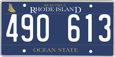 RI license plate 490613