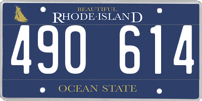 RI license plate 490614