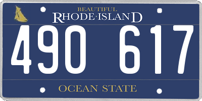 RI license plate 490617