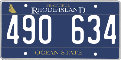 RI license plate 490634