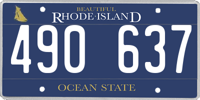 RI license plate 490637