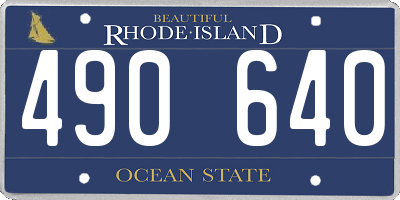 RI license plate 490640