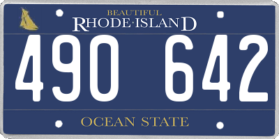 RI license plate 490642
