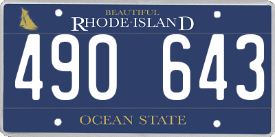 RI license plate 490643