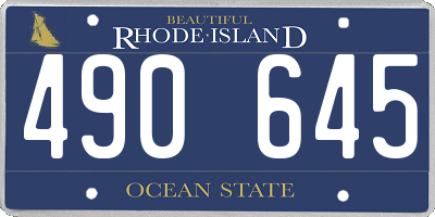 RI license plate 490645
