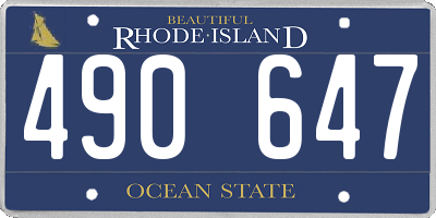 RI license plate 490647