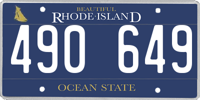 RI license plate 490649