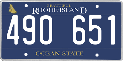 RI license plate 490651