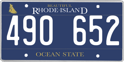 RI license plate 490652