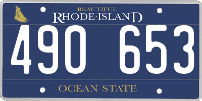 RI license plate 490653