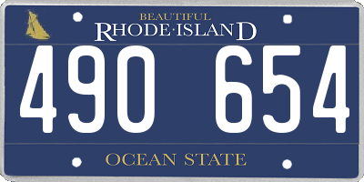 RI license plate 490654