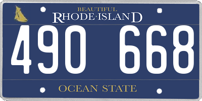 RI license plate 490668