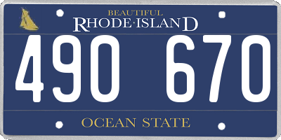 RI license plate 490670