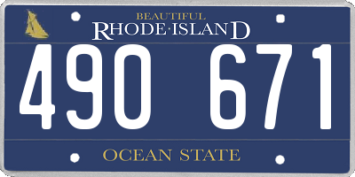 RI license plate 490671