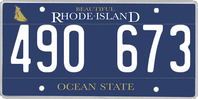 RI license plate 490673