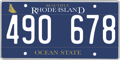 RI license plate 490678