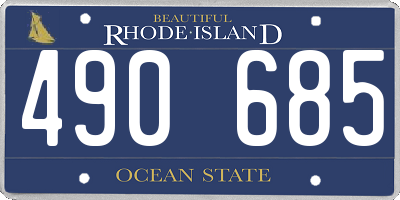 RI license plate 490685