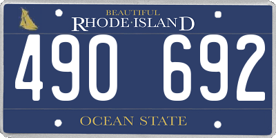 RI license plate 490692