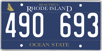 RI license plate 490693