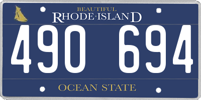 RI license plate 490694
