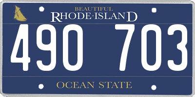 RI license plate 490703