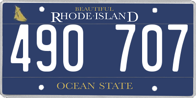 RI license plate 490707