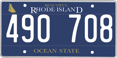 RI license plate 490708