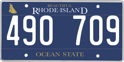 RI license plate 490709
