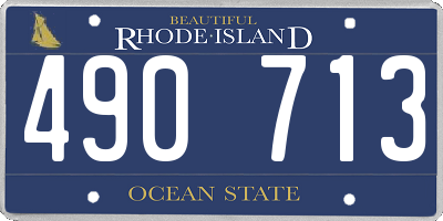 RI license plate 490713