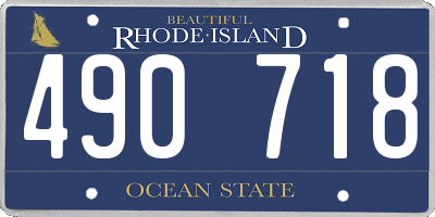 RI license plate 490718