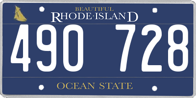 RI license plate 490728