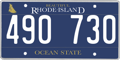 RI license plate 490730