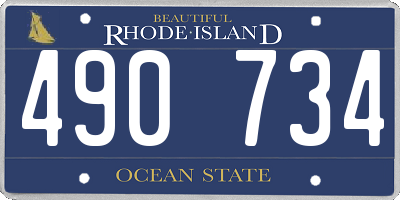 RI license plate 490734