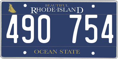 RI license plate 490754
