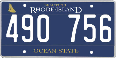 RI license plate 490756