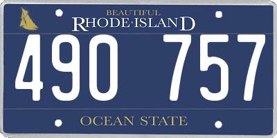 RI license plate 490757