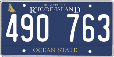 RI license plate 490763
