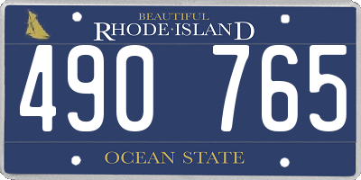 RI license plate 490765