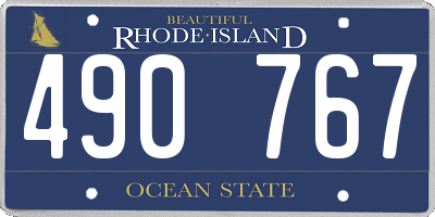 RI license plate 490767