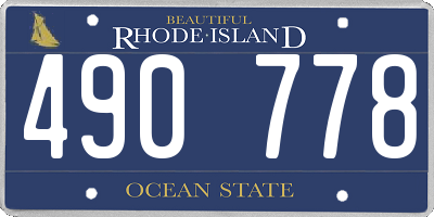RI license plate 490778