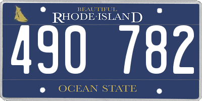 RI license plate 490782