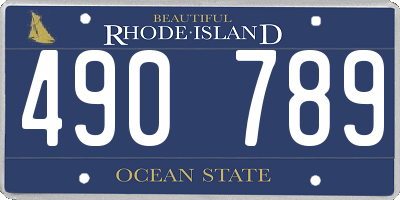 RI license plate 490789