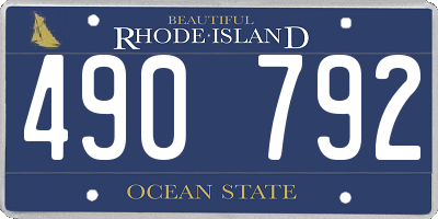 RI license plate 490792