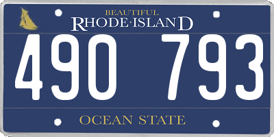 RI license plate 490793