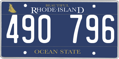 RI license plate 490796