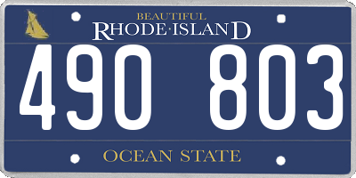 RI license plate 490803