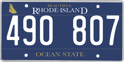RI license plate 490807