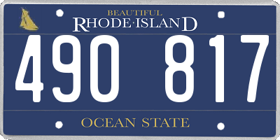 RI license plate 490817