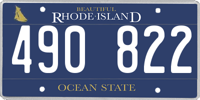 RI license plate 490822