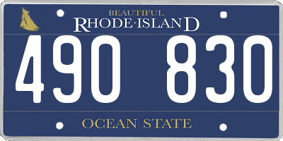 RI license plate 490830